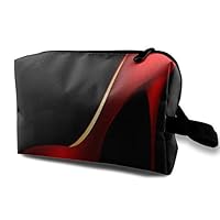 JOEKAORY Cosmetic Bag Portable Handbag Red High Heel Shoes Travel Toiletry Pouch Small Makeup Bags Case Organizer