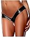 QinMi Lover Women's Black Metallic Micro Shorts, Black, Size Large/X-Large