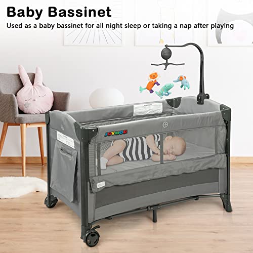 JOYMOR Baby Bedside Sleeper, Extra Large Bed Side Pack n Play