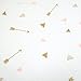 American Baby Company Printed 100% Cotton Knit Fitted Contoured Changing Table Pad Cover/Sheet - Compatible with Mika Micky Bassinet, Sparkle Gold/Pink Arrows, for Boys and Girls