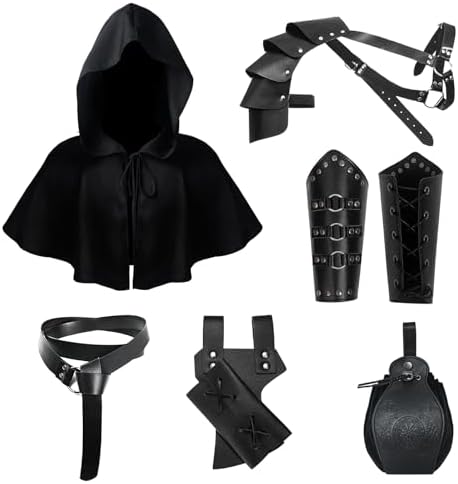Jupe De Cuisse Médiévale Cops Protection Gear – Double Face, Ceinture Réglable, Cuir Brun/noir, Pour Cosplay, Fêtes, Spectacles