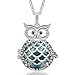 EUDORA Harmony Ball Wise Owl 20mm Pendant Serenity Prayer Long Pregnancy Necklace, 45