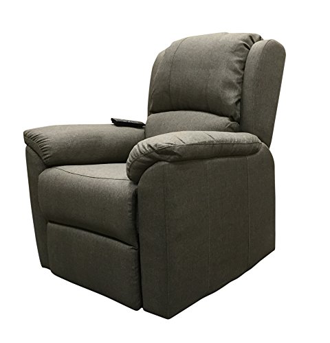 Marlow Padded Linen Electric Dual Motor Power Riser Recliner Armchair Sofa - Light Brown (Eligible for VAT relief refund in the UK)