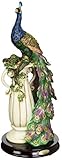 Design Toscano Peacock's Sanctuary Home Decor Statue 17 Inch Full Color