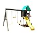 KidKraft Newport Kids Wooden Outdoor Playset Swing Set with Slide and Sand Box