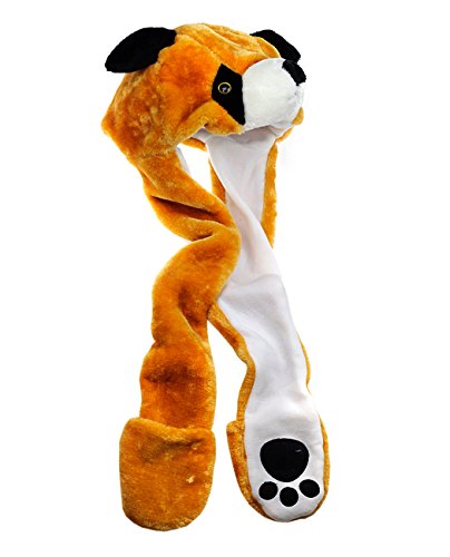 NYFASHION101 Brown Eyed Light Brown Animal Hood with Hand Warmer Mitten Paws