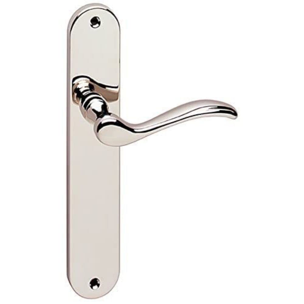 Merriway BH01278 220 mm Langham Latch Door Handle-Polished Nickel 220mm