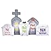 8' Long Airblown Flashing Lights Tombstone Scene Halloween Inflatable