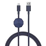 Native Union ANCHOR Cable - 6.5ft Ultra-Strong Reinforced [Apple MFi Certified] iPhone / iPad Lightning to USB Charging Cable with Anchor Weight (Marine)
