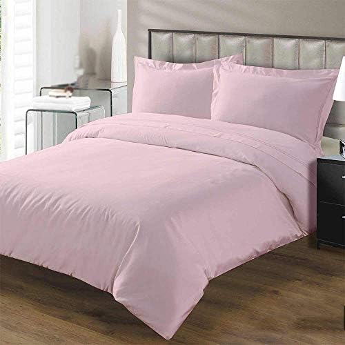 Kotton Culture Hotel Collection 3 Piece Duvet Cover Set with Zipper & Corner Ties 100% Egyptian Cotton Hypoallergenic 600 Thread Count (1 Duvet Cover 2 Pillow Shams) (Twin/Twin-XL, Pink)