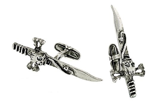 JJ Weston Antiqued Pirate Dagger Cufflinks. Made in the USA.
