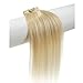Emosa Luxury Clip in Human Hair Extensions Platinum Blonde 15inch-22inch