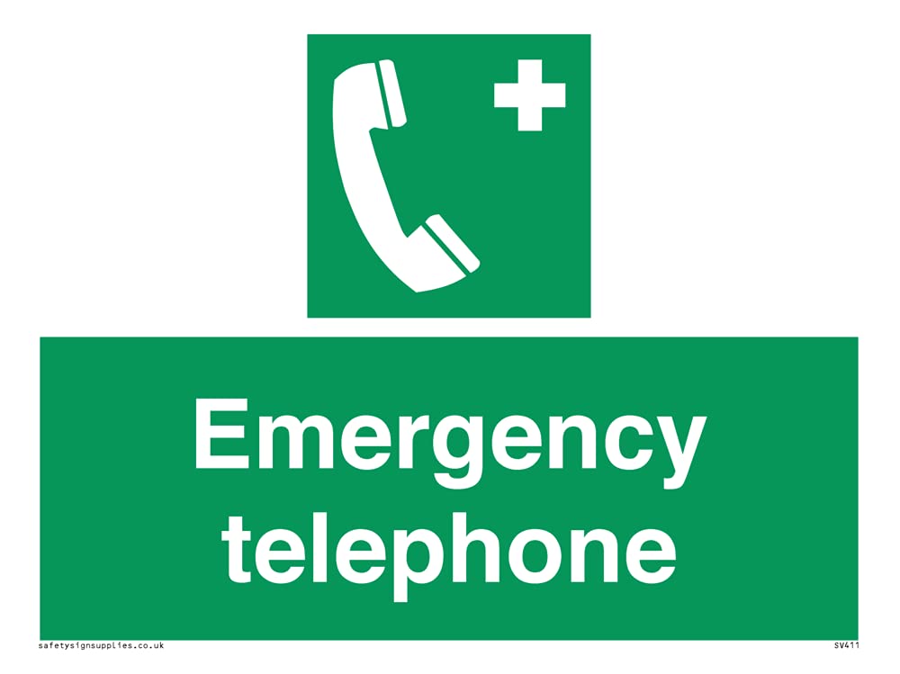Pack of five - Emergency Telephone Sign - 200x150mm - A5L
