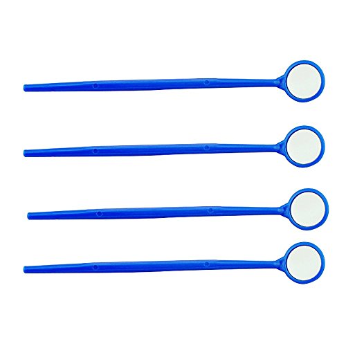 Finlon 100 Pcs Dental Disposable Mouth Mirror Plastic Mouth Mirrors Dental Mouth Inspection Mirror Hygiene Instrument Kit For Oral Teeth Exam Probe