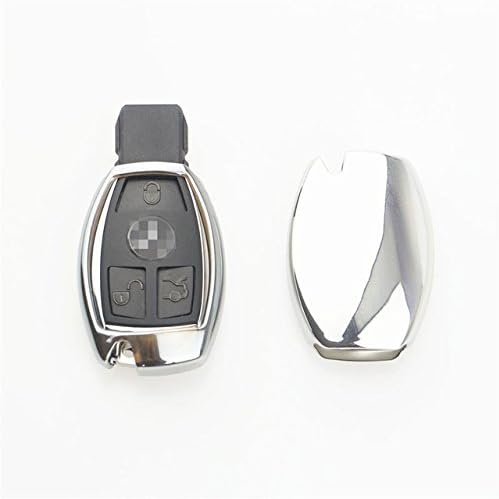 ALL ABOUT PRODUCT Exact Fit Smart Remote Key Fob Shell for Mercedes-Benz C E S M CLS CLK GLK GL Class (Chrome Silver)