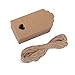 OUNONA 100pcs 94cm Gift Tags Brown Gift Kraft Wedding Paper Tags with 10M free Natural Jute Twine