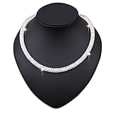 Miraculous Garden Women Rose Gold Plated Mesh Chain Clear Crystal Choker Necklace Link Charm Bracelet for Mother's Day