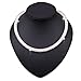Miraculous Garden Women Rose Gold Plated Mesh Chain Clear Crystal Choker Necklace Link Charm Bracelet for Mother's Day