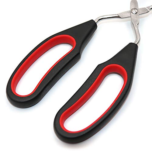 ZLONG Kitchen Stainless Steel Scissor Tongs with Plastic Silicone Handle for Food Cooking Baking Barbecue BBQ Grilling 9.5 Inch (2 Pieces)