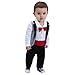 ZOEREA 1pc Baby Boys Tuxedo Gentleman Onesie Romper Jumpsuit Wedding Suit 3-18M , Black , Label 80 / 6-9 Months