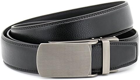 Men's Leather Ratchet Belt with Automatic Click Buckle Comfort Belts for Men (style-1)