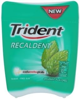 Trident Recaldent Spearmint Flavored Sugar-free Gum Net.wt.47.6 G