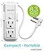 FosPower 3-Outlet 125V Power Strip with 10inch Wraparound Extension Cord & 90 Degree Plug Adapter Wall Tap for Home, Office & Travel (White)