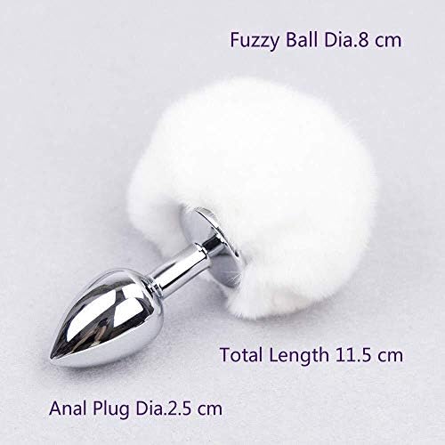 GMNLDS Small Size Metal Rabbit Tail A~nal plúg Stainless Steel Bunny Tail Bútt Plug A~nal Toys for Women Adult