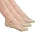 Habiter Women Anti-Slip Lace Sock with Silicone Heel Grip, Ankle Socks,3 Pairs One size Fits US Women Shoe size 5.5-8.5.