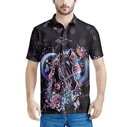 HUGS IDEA Heart Horse Floral Print Short Sleeve