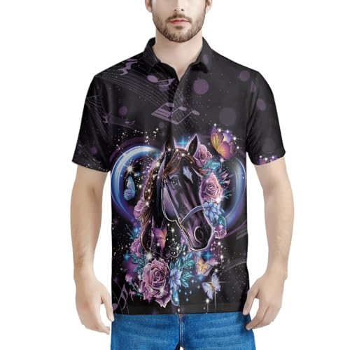 HUGS IDEA Heart Horse Floral Print Short Sleeve