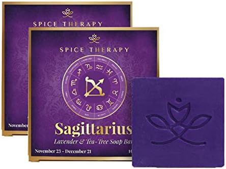 Spice Therapy- Sagittarius Zodiac Lavender & Tea-Tree Soap Bar (Pack Of 2)
