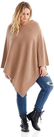 NAKEDCASHMERE Women's Ashley Poncho O/S Camel