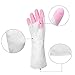 NetBoat 3 Pair Waterproof Rubber Latex Cleaning Gloves for Kitchen Dish Washing Laundry Cleaning (Medium, 3 Bright Finger Colors)