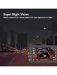 TOGUARD 4K UHD Cámara de salpicadero de coche 3” LCD Cámara de salpicadero con 170° de ángulo amplio, Super visión nocturna