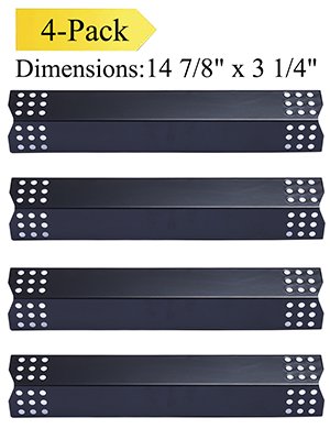 P9037A (4-Pack) Porcelain Steel Heat Plate, Heat Shield, Heat Tent, Heat Diffuser Replacement for Select Master Forge Gas Grill Models