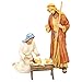 Three Kings Gifts Holy Family Joseph, Mary, Jesus with Manger, Polystone Flat Bottom Base for Stability, Home Decorating Christmas Nativity Scene Sets & Figures, 3-Pieces, For 10 inch Scale Collection