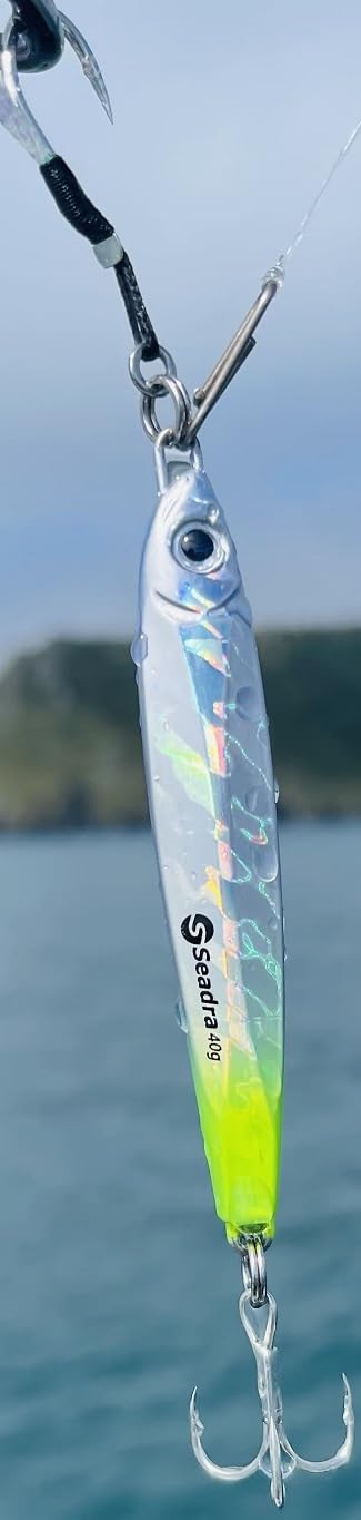Seadra Aqua-Bullet Bait Fish Casting Jig (Holographic Yellow Tail, 40gm - 84mm)