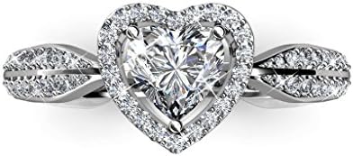 Tk Beauty Brass with 18k white gold plated Swarovski Crystal Lady Bridal Proposal Ring