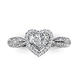 Tk Beauty Swarovski Elements 18k White Gold Plated Heart Shape Crystal Engagement Ring