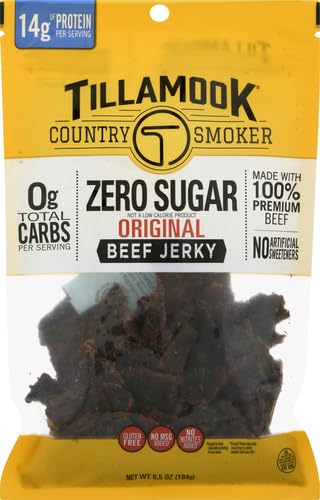TILLAMOOK COUNTRY SMOKER KETO FRIENDLY ZERO SUGAR BEEF JERKY, ORIGINAL, 6.5 OUNCE