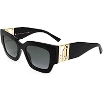 JIMMY CHOO トライアンクルフレムサンクラス 4001BSOLE 300673 Amazon.com: JIMMY CHOO NENA/S Black Gold/Dark Grey Shaded 51