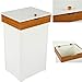 Function Home Trash Can Cabinet, 13 Gallon Kitchen Garbage Can, Wooden Recycling Trash Bin, Dog Proof Trash Can, Trash Cabinet with Lid for Home Kitchen Bathroom, White