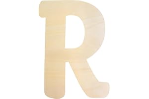LONGAN CRAFT Wooden Letters R Large Wooden Letters 12 Inch Unfinished Wood Letters for Wall Decor Crafts Blank Big Alphabet Board Painting Hanging Home Baby Nursery Wedding Party Room Name Sign DIY Decoration