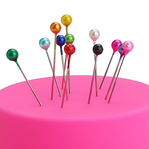 SUBANG 1200 Pieces Sewing Pins 38mm Multicolor Pearlized Head Pins for Dressmaking Jewelry Components Flower Decoration with Transparent Cases, 12 Colors - Thumbnail 5