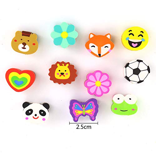 100PCS Cute Animal Pencil Erasers, Pencil Eraser Toppers