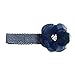 DZT1968® Baby Girl Wide Lace Turban Headband Head Wrap Knotted Hair Band With Flower (Navy)