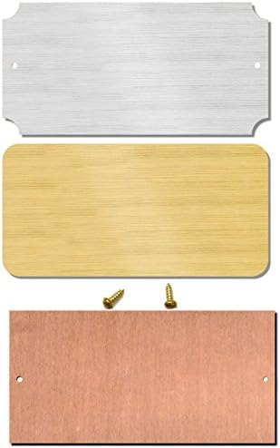 2" H x 4" W 10 Pcs. Blank Name Plate for Engraving, Satin Brass, Satin Copper, Satin Nickel Silver, Lacquered, Square, Notched or Round Corners, Made in USA (Satin Silver)