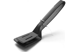 Silicone Kitchen Tongs for Cooking, AOOSY 11 Inches Spatula Tongs with Stainless Steel Core for Barbecue Clamps Steak Clamps, Flipping Fish, Steak Turner Flipper, Non-Stick Cooking Utensils (Black)