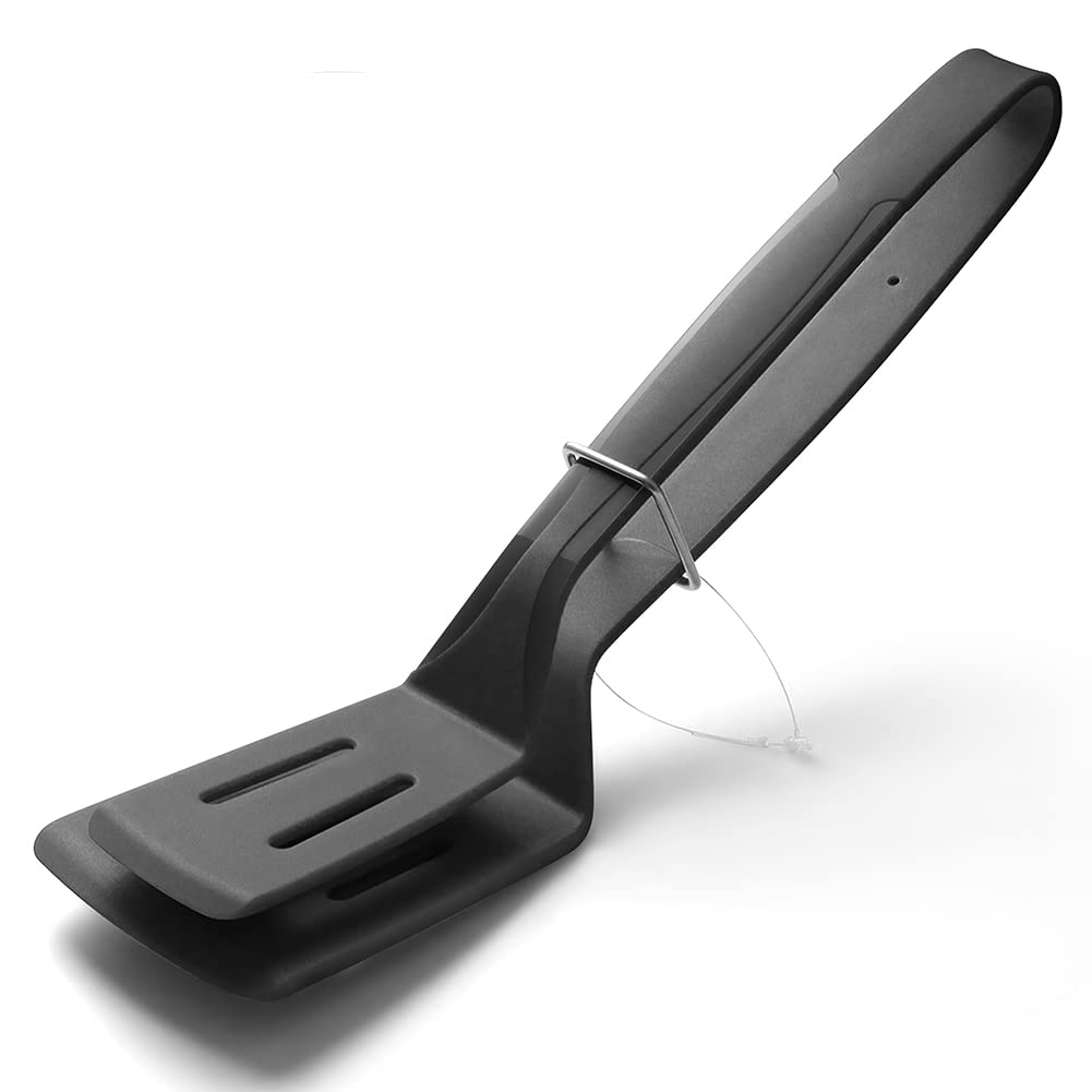 Photo 1 of Silicone Kitchen Tongs for Cooking, AOOSY 11 Inches Spatula Tongs with Stainless Steel Core for Barbecue Clamps Steak Clamps, Flipping Fish, Steak Turner Flipper, Non-Stick Cooking Utensils (Black)